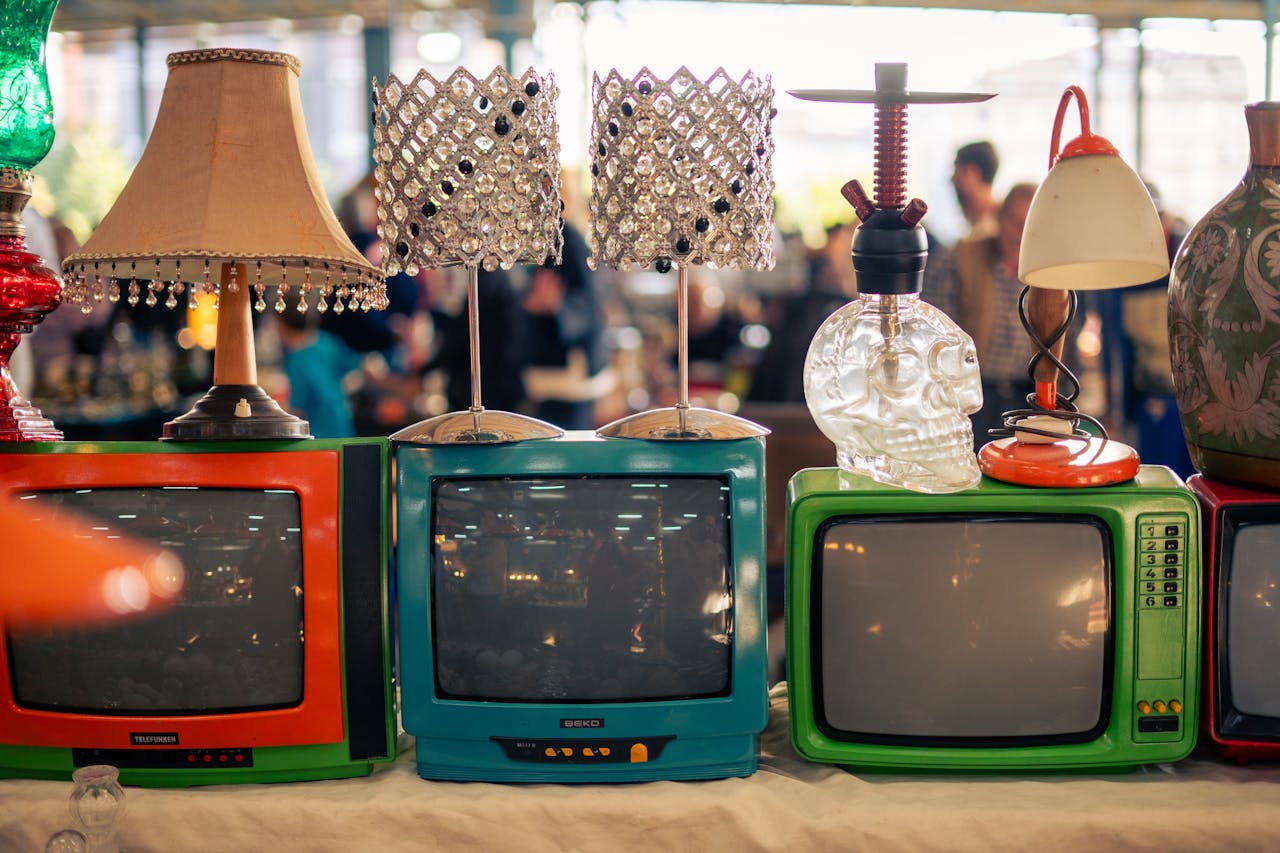 Decorative Lamps on Vintage TVs